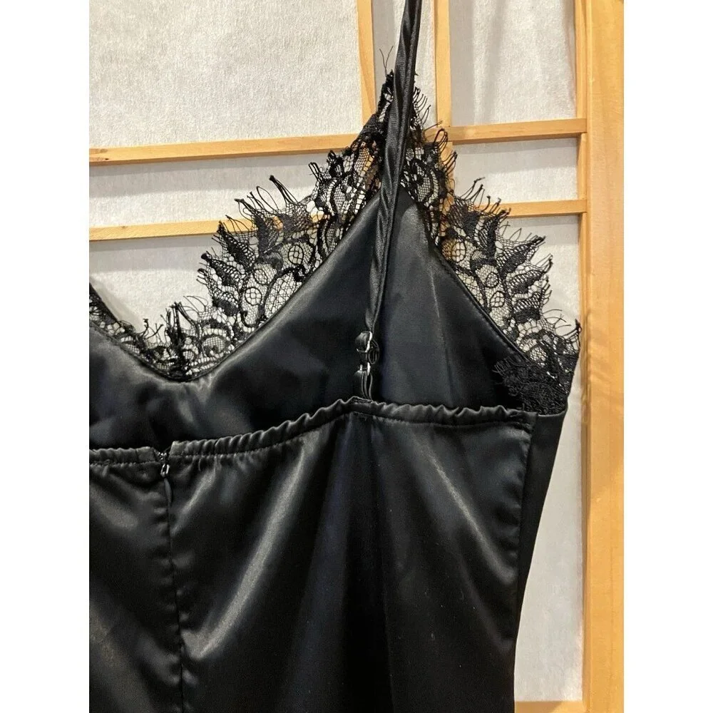Black Lace Slip Dress by Finesse, Medium, Evening Cocktail, weighted